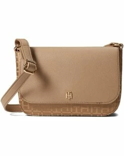 Hot Sale 🎁 Tommy Hilfiger Handbags Lynn II Flap Crossbody Square Monogram Jacquard 🧨
