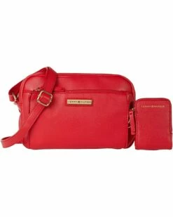 Deals ✨ Tommy Hilfiger Handbags Naomi II Camera Crossbody with Pouch Pebble PVC 😍