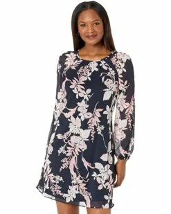 Wholesale ❤️ Tommy Hilfiger😀 Dresses Long Sleeve Hampshire Fields Chiffon Trapeze 🎁