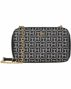 Cheapest 🛒 Tommy Hilfiger Handbags Parker II Convertible Chain Camera Crossbody - Square Monogram Jacquard 🌟