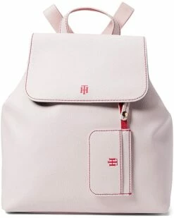 Top 10 ⭐ Tommy Hilfiger Backpacks Lynn II Flap Backpack w/ Pouch Pebble PVC ❤️