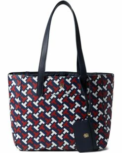 Budget 🔔 Tommy Hilfiger Handbags Lynn II Tote w/ Pouch Bias Multi Print PVC ⭐