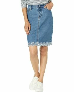 Wholesale 😉 Tommy Hilfiger Adaptive Skirts Scalloped Hem Denim Skirt with Magnetic Fly 👏