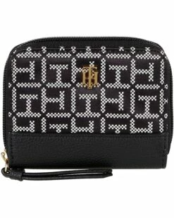 Buy ✨ Tommy Hilfiger Wallets Parker II Small Zip Wallet - Square Monogram Jacquard 😍