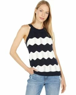 Wholesale 🎉 Tommy Hilfiger Sweaters Scallop Stripe Sleeveless Sweater 💯
