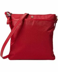 Cheapest 🧨 Tommy Hilfiger Handbags Cynthia II - North/South Crossbody - TH Bias Outline Matte Shine Nylon ✔️
