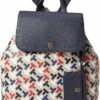 Buy 👍 Tommy Hilfiger Backpacks Lynn II Flap Backpack w/ Pouch Bias Multi Print PVC 🌟