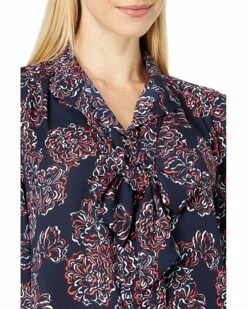 Budget 👍 Tommy Hilfiger Shirts & Tops Long Sleeve Floral Bow Blouse ⭐ -Tommy Hilfiger Shop 91PF3hA3M9L. AC SR736920