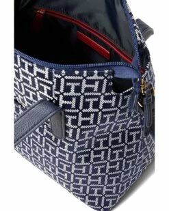 Wholesale 👍 Tommy Hilfiger Handbags Lynn II Convertible Satchel w/ Pouch Square Monogram Jacquard ❤️ -Tommy Hilfiger Shop 91RI38l9fEL. AC SR736920
