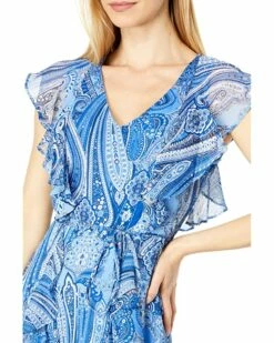 Deals ❤️ Tommy Hilfiger👍 Dresses Short Sleeve Jaipur Paisley Ruffle Fit-and-Flare ⭐ -Tommy Hilfiger Shop 91uU2Wl9uGL. AC SR736920